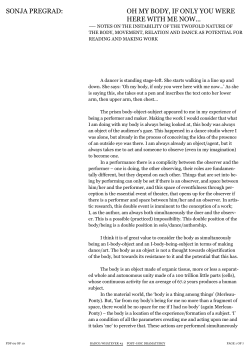 Sonja Pregrad: Oh my body, if only you were here with me