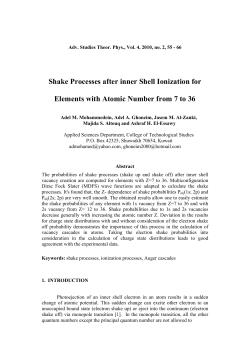 Shake Processes after inner Shell Ionization for Elements with