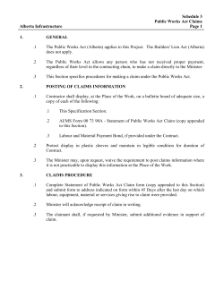 Schedule 3 - Public Works Act Claims