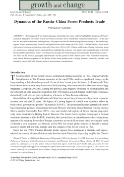 Dynamics of the Russia&ndash;China Forest Products Trade