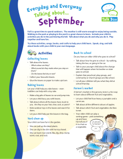 Preschool Monthly Activities: September