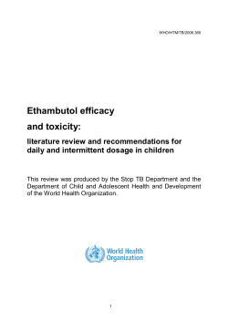 Ethambutol efficacy and toxicity