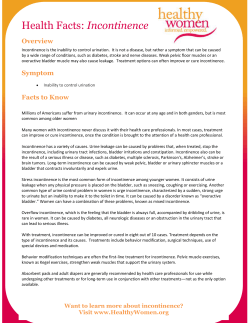 Health Facts: Incontinence