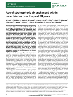 Age of stratospheric air unchanged within uncertainties over the past