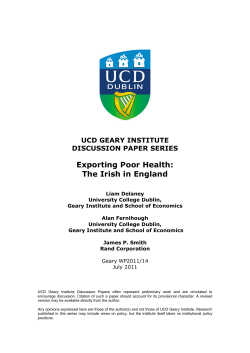 Exporting Poor Health: The Irish in England