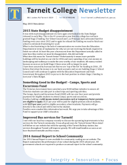 2015 State Budget disappointment Something Good in the Budget