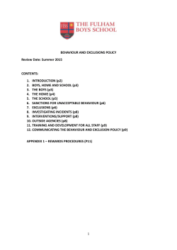FBS Behaviour and Exclusions Policy