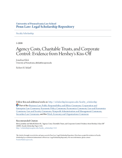 Agency Costs, Charitable Trusts, and Corporate Control