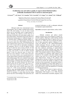 Fertilization rate and embryo quality in superovulated Holstein