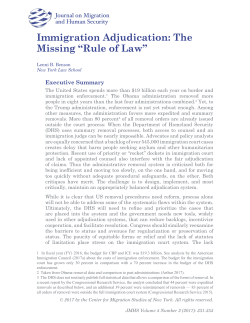 Immigration Adjudication: The Missing &ldquo;Rule of Law&rdquo;