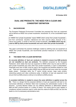 dual use products: the need for a clear and consistent definition