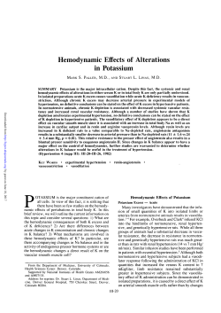 Hemodynamic Effects of Alterations in Potassium