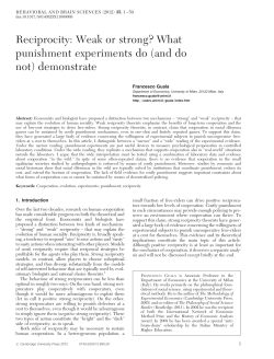 Reciprocity: Weak or strong? What punishment experiments do (and