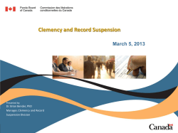 Clemency and Record Suspension
