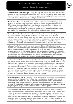 Summer Term 1 in EYFS &ndash; Princesses and Castles, Superhero