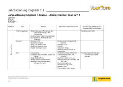 Jahresplanung Englisch 1.1