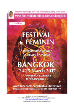FESTIVAL DU FEMININ BANGKOK 2017 Tel: +66 85 0204 777