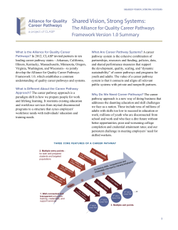 Shared Vision, Strong Systems: The Alliance for Quality Career