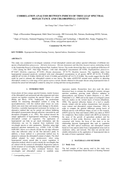 correlation analysis between indices of tree leaf spectral