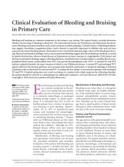 Clinical Evaluation of Bleeding and Bruising in Primary Care