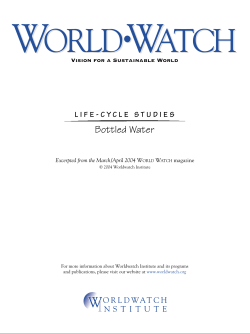Bottled Water - Worldwatch Institute