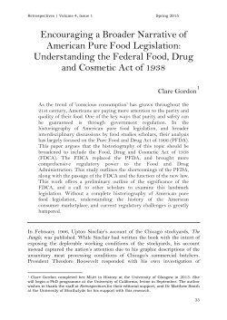 Understanding the Federal Food, Drug and Cosmetic Act of 1938