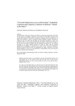 Embodied Cognition and Linguistic Confusion in Beckett`s
