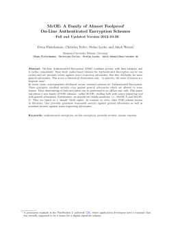 McOE: A Family of Almost Foolproof On