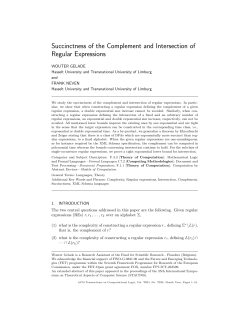 Succinctness of the Complement and Intersection of Regular