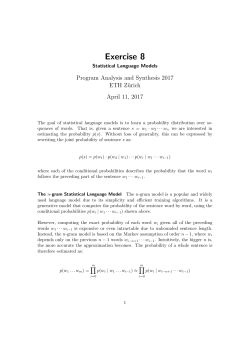 Exercise 8 - ETH Zürich