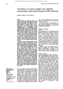 Correlation of serum antigen and antibody