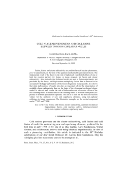COLD NUCLEAR PHENOMENA AND COLLISIONS BETWEEN
