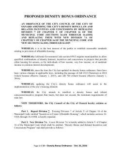 proposed density bonus ordinance