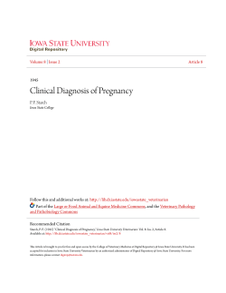 Clinical Diagnosis of Pregnancy - Iowa State University Digital