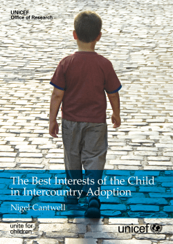 The Best Interests of the Child in Intercountry Adoption