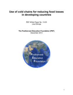 Use of cold chains for reducing food losses in developing countries