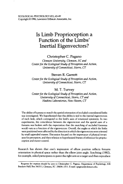 Is Limb Proprioception a Function of the Limbs` Intertial Eigenvectors?