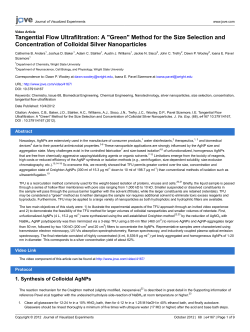 Tangential Flow Ultrafiltration: A "Green" Method for