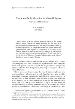 Magic and Self-Cultivation in a New Religion