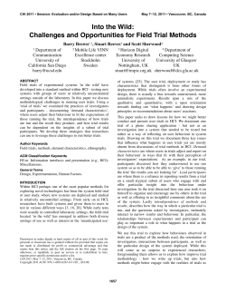 Into the wild: challenges and opportunities for field trial methods