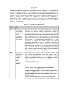 SUMMARY Summaries are made up of disclosure