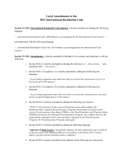 IRC Local Amendments - City of Hendersonville