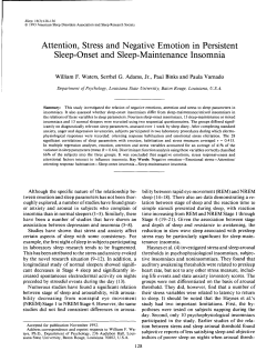 Attention, Stress and Negative Emotion in Persistent Sleep