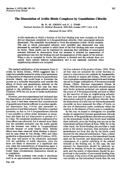 The Dissociation of Avidin-Biotin Complexes by GuanidiniumChloride