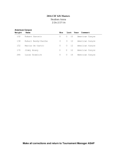 Make all corrections and return to Tournament Manager ASAP 2016