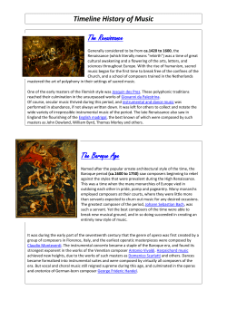 The Renaissance The Baroque Age