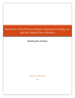 Key Facts in the History between Gerawan Farming, Inc. and the