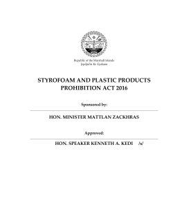 Styrofoam and Plastic Products Prohibition Act 2016
