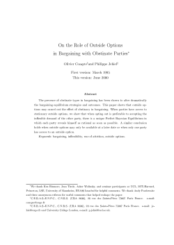 On the Role of Outside Options in Bargaining with Obstinate Parties