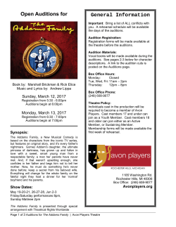 Open Auditions for General Information